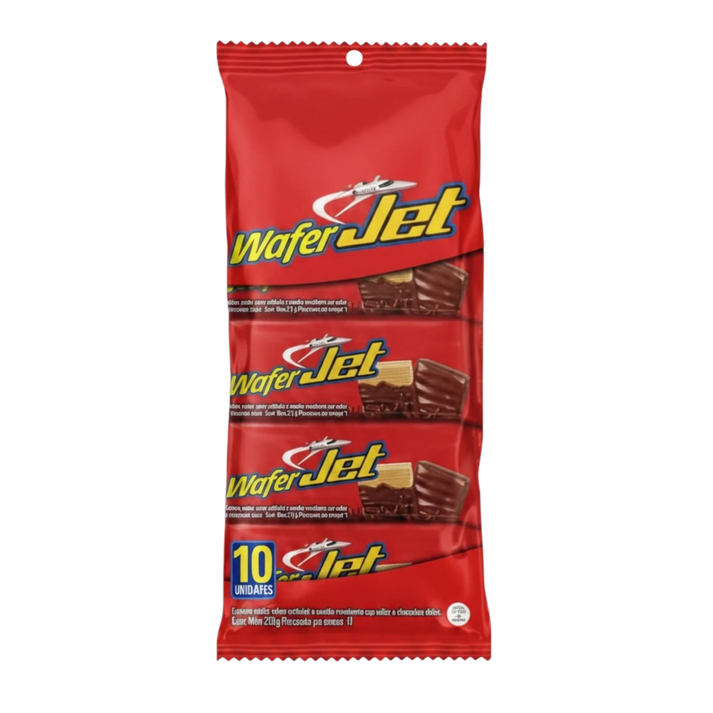 My Dulce Hogar Jet chocolate covered vanilla wafer snack pack with 10 individual bars in red packaging