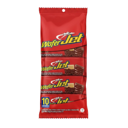 My Dulce Hogar Jet chocolate covered vanilla wafer snack pack with 10 individual bars in red packaging
