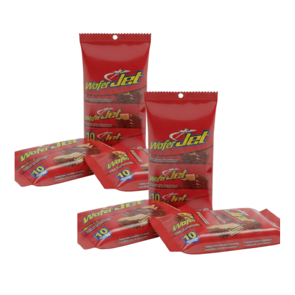 My Dulce Hogar Jet chocolate covered vanilla wafer snack pack with 10 individual bars in red packaging