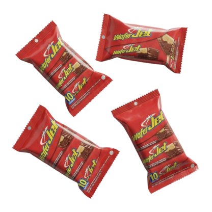 My Dulce Hogar Jet chocolate covered vanilla wafer snack pack with 10 individual bars in red packaging